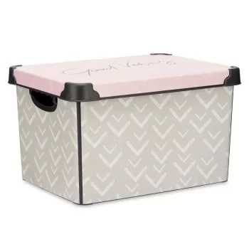 Storage Box with Lid Vibes Arrows 22 L Pink Plastic 30 x... 2