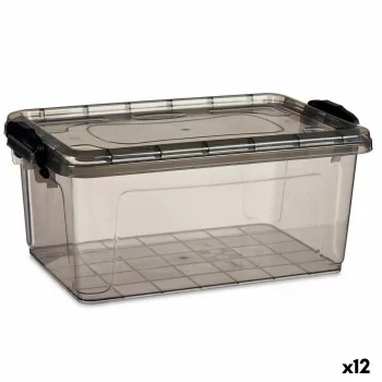 Storage Box with Lid Anthracite Plastic 8,5 L 24 x 16 x...