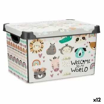 Storage Box with Lid Children's animals Plastic 22 L 30 x...