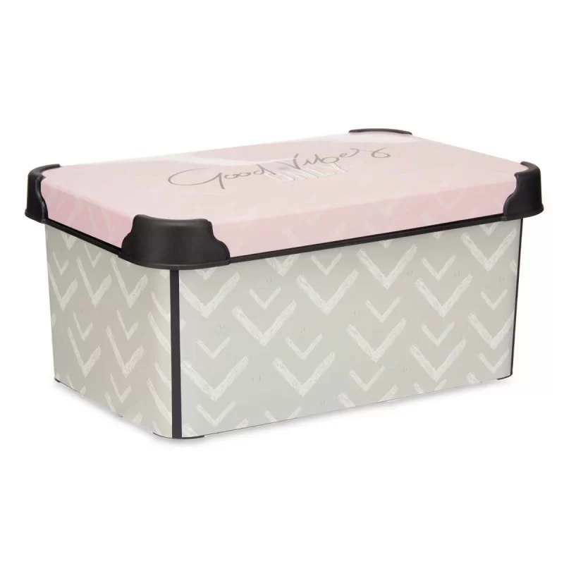 Storage Box with Lid Vibes Arrows Pink Plastic...