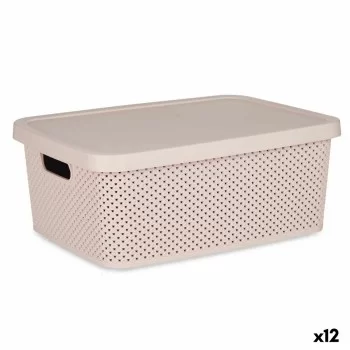 Storage Box with Lid Pink Plastic 13 L 28,5 x 15 x 38,5...