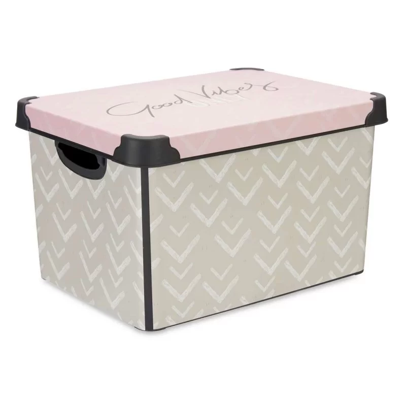Storage Box with Lid Vibes Arrows Pink Plastic...