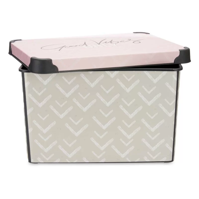 Storage Box with Lid Vibes Arrows Pink Plastic...