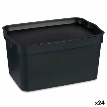 Storage Box with Lid Anthracite Plastic 2,3 L 13,5 x 11 x...