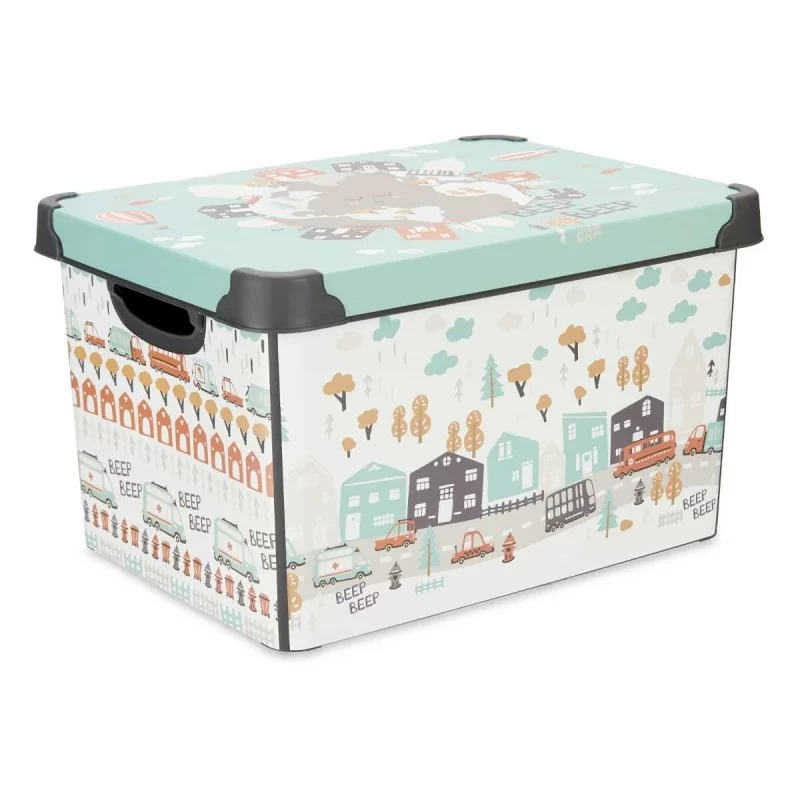 Storage Box with Lid Children's Road Plastic 17...