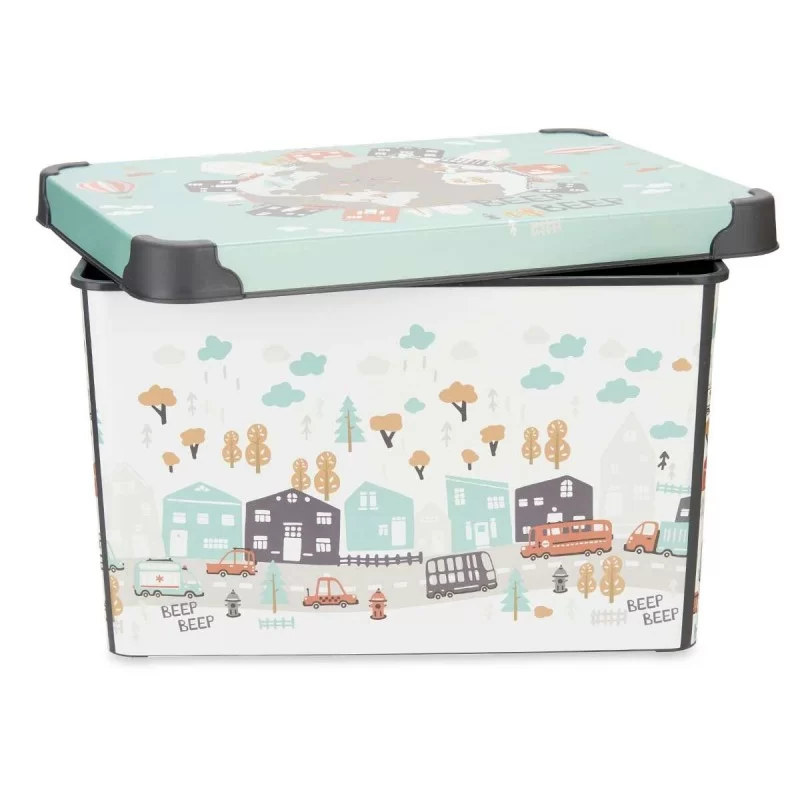 Storage Box with Lid Children's Road Plastic 17...