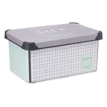 Storage Box with Lid Home Graph paper Grey Plastic 10 L... 2