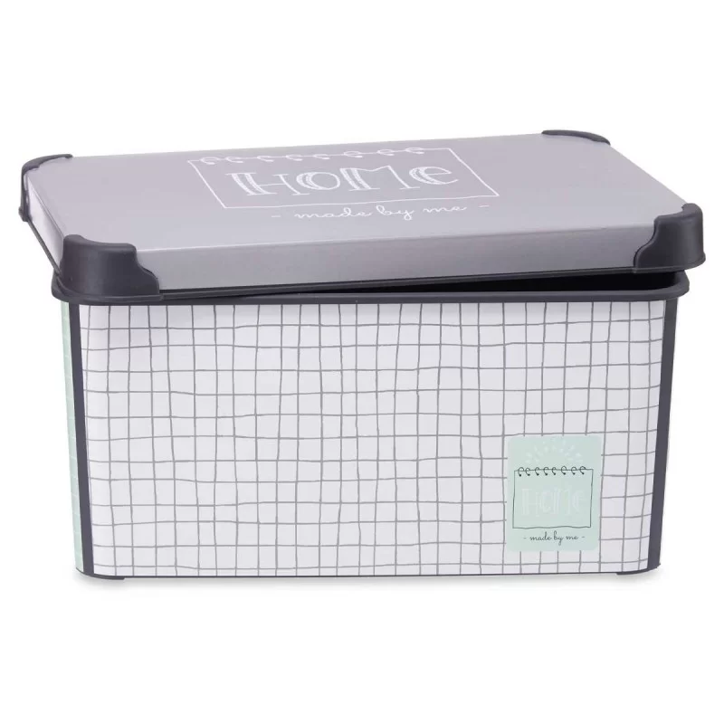 Storage Box with Lid Home Graph paper Grey...