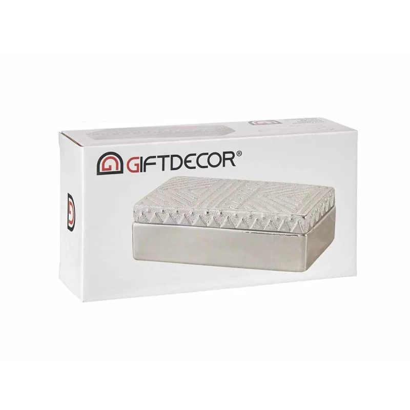 Jewelry box Silver Ceramic 10,2 x 6,3 x 20,5 cm...
