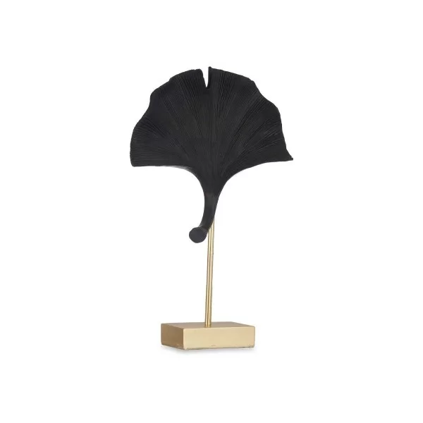 Decorative Figure Ginkgo Black Golden 8 x 37 x 24,5 cm (6 Units)