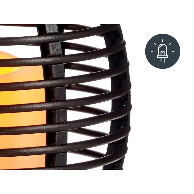 LED Lantern Dark grey Plastic 16 x 20 x 16 cm...