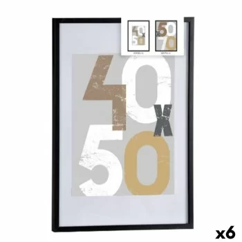 Wall photo frame Black Plastic MDF Wood 52,5 x 2,5 x 72,5...
