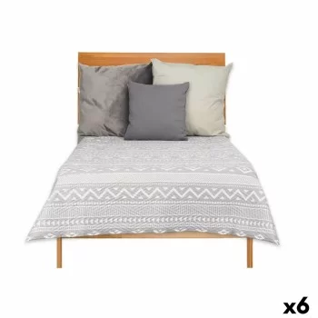 Reversible Bedspread 180 x 260 cm Ethnic White Grey (6...