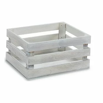 Decorative box White Aspen wood 22 x 9 x 13 cm (48 Units) 2