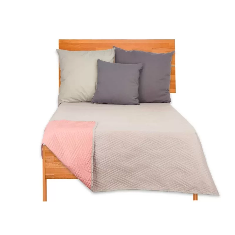 Reversible Bedspread 240 x 260 cm Grey Pink (6...