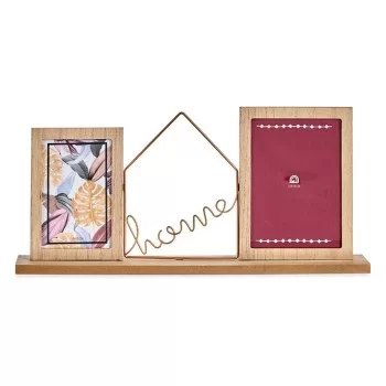 Photo frame Home Brown Wood Metal 6 x 21,5 x 46 cm (6 Units) 2