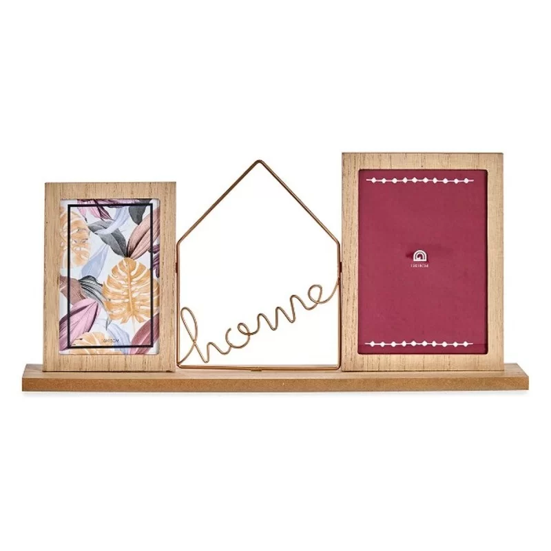 Photo frame Home Brown Wood Metal 6 x 21,5 x 46...