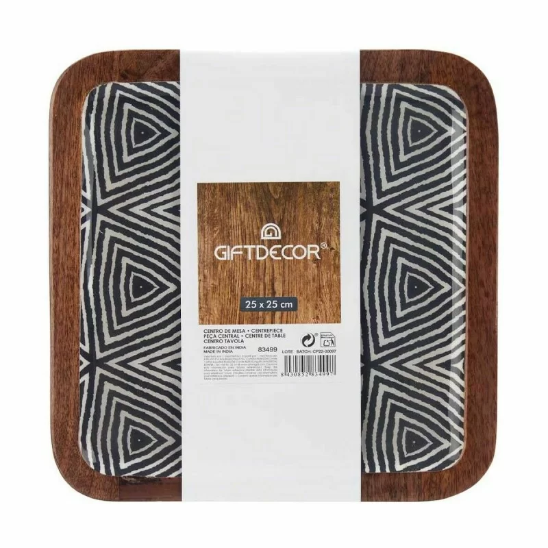 Centerpiece Ethnic 25 x 25 cm White Brown Black...