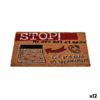 Doormat Stop Black Red Natural Coconut Fibre 40 x 1,5 x...