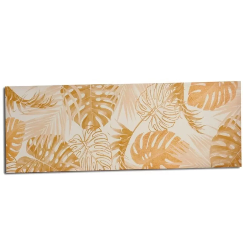 Canvas Leaf of a plant Golden 135 x 45 x 1,5 cm...