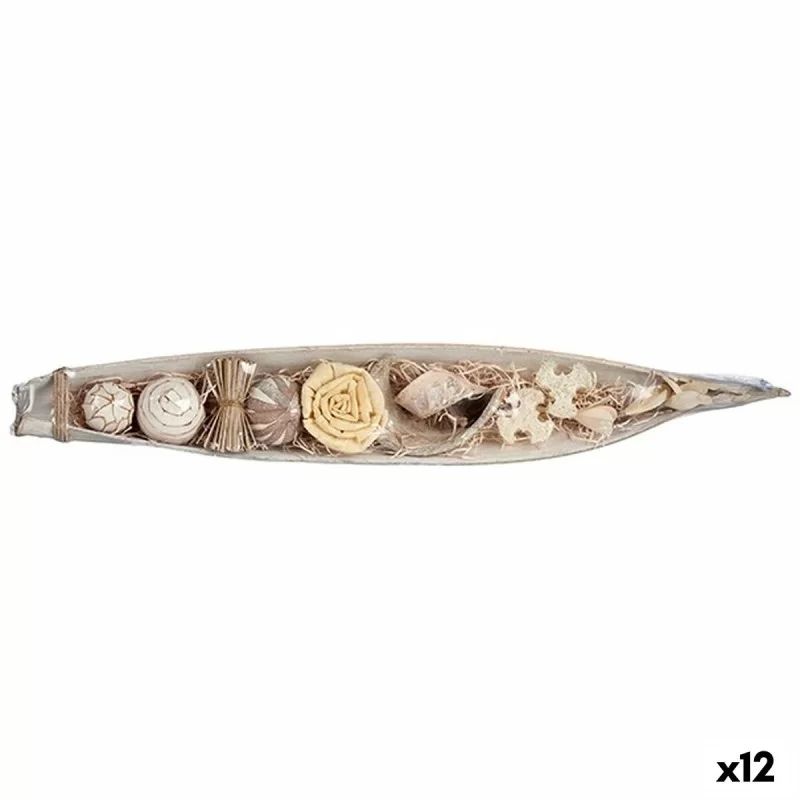 Centerpiece Grey Natural wicker 69 x 9,5 x 9 cm (12 Units)