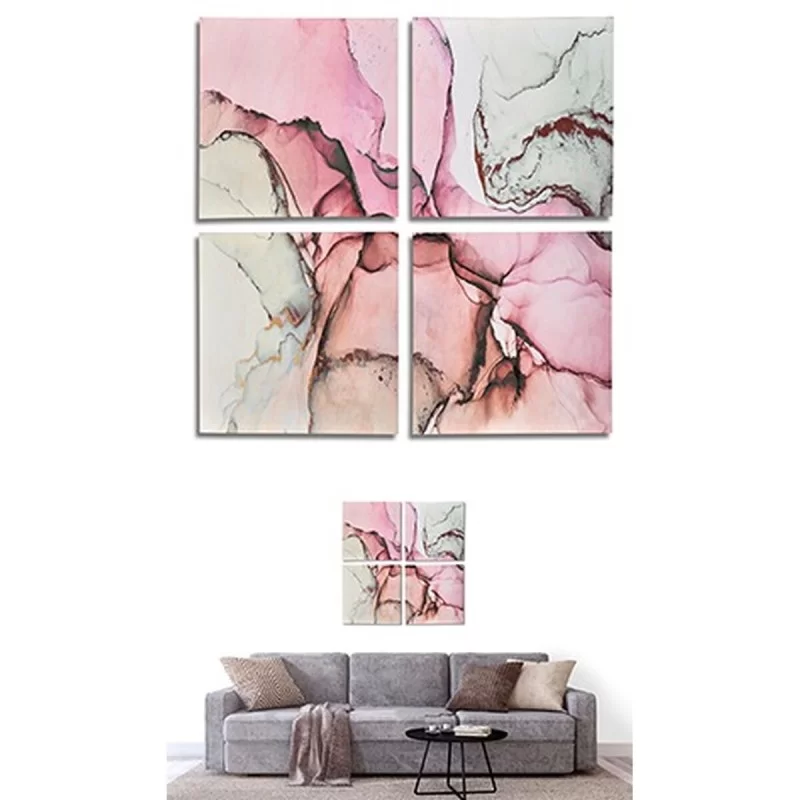 Set of 4 pictures Canvas Pink Marble 35 x 7 x...