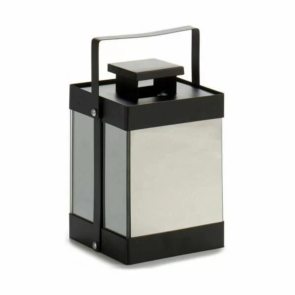 LED Lantern Black Mirror 12,5 x 18,5 x 12,5 cm (6 Units)