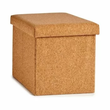 Decorative box Foldable Brown Cork MDF Wood 31 x 31 x 31... 2