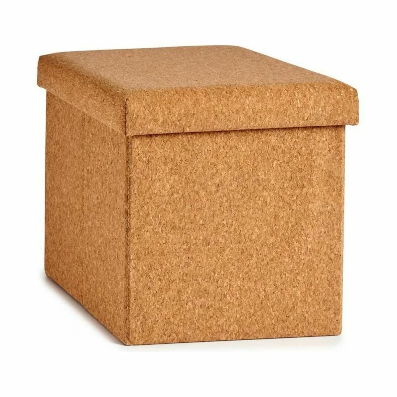 Decorative box Foldable Brown Cork MDF Wood 31...