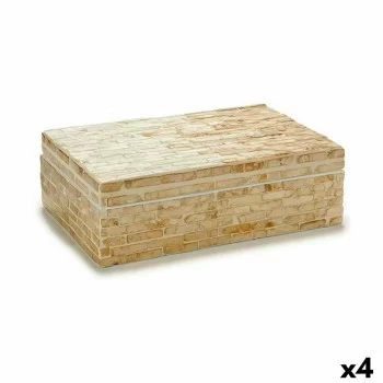Decorative box White Beige Mother of pearl Particleboard...
