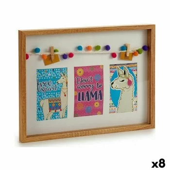 Wall photo frame Tassels Llama Multicolour Wood 30 x 3 x...