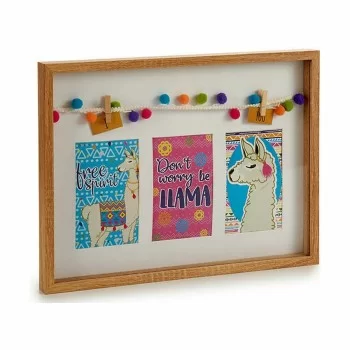 Wall photo frame Tassels Llama Multicolour Wood 30 x 3 x... 2