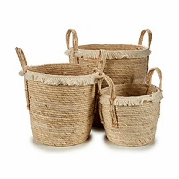 Set of Baskets Natural Straw (2 Units)