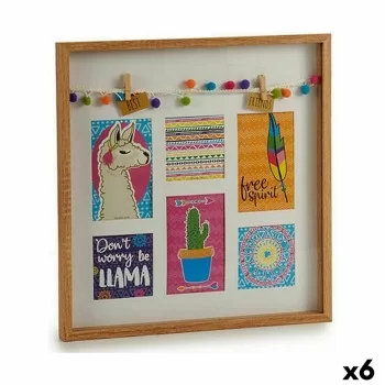 Wall photo frame Tassels Llama Multicolour Wood 40,5 x 3...