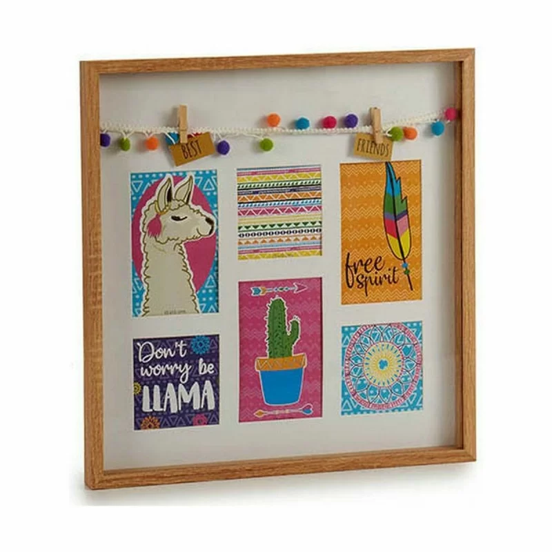 Wall photo frame Tassels Llama Multicolour Wood...