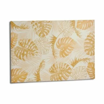 Canvas Leaf of a plant Golden 120 x 80 x 2,5 cm (4 Units) 2