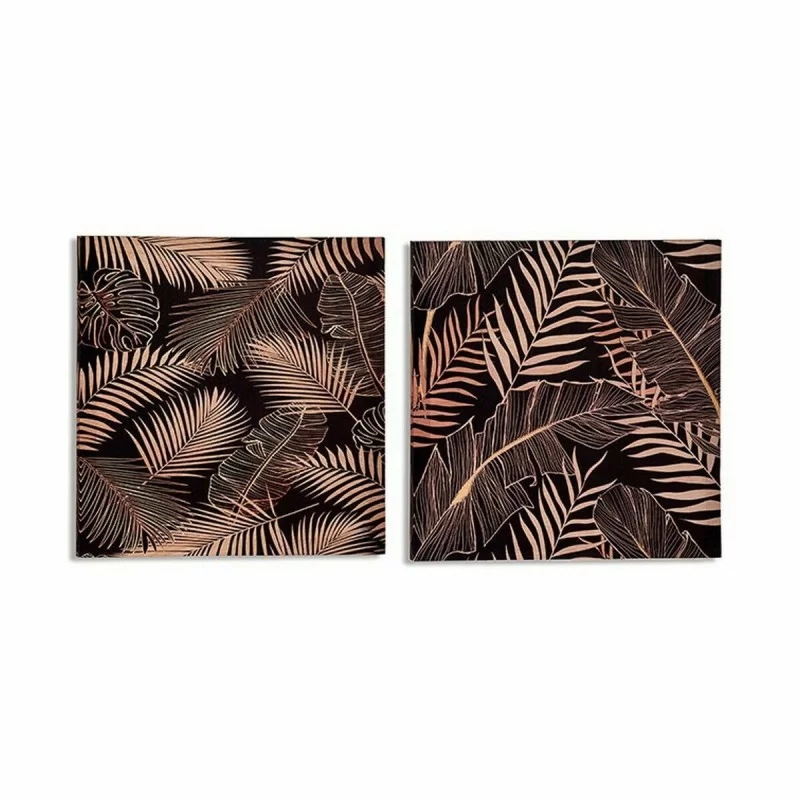 Canvas Leaf of a plant Black 1,5 x 40 x 40 cm...