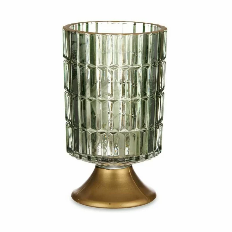 LED Lantern Green Golden Glass 10,7 x 18 x 10,7...
