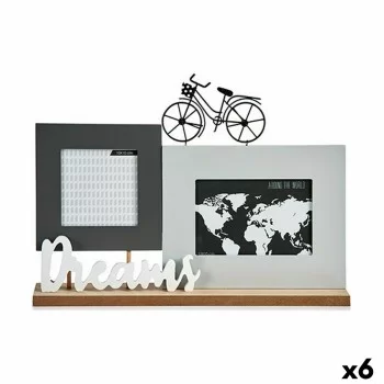 Photo frame Dreams Bicycle White Black Grey Wood 6 x 27 x...
