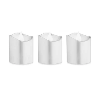 Candle Set LED Silver 3,7 x 3,7 x 5 cm (12 Units) 2