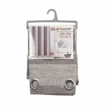 Curtain White Grey 140 x 0,1 x 260 cm (6 Units) 2