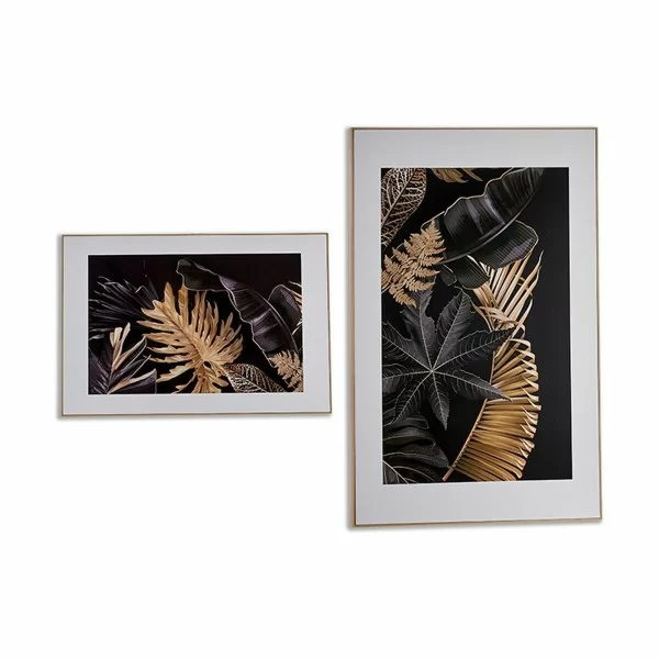 Canvas Leaf of a plant 3 x 121,5 x 81,5 cm (2 Units)