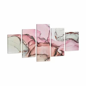Set of 5 pictures Canvas Marble Pink (4 Units) 2