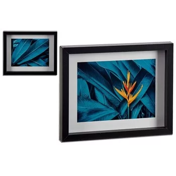 Painting Leaf of a plant Tropical Multicolour Wood 22 x... 2