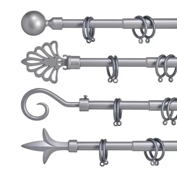 Curtain Bar Extendable Silver Iron 5 x 122 x 5 cm (8 Units) 2