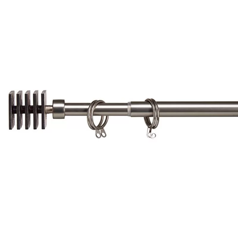 Curtain Bar Extendable Squared Silver Iron 4,5...