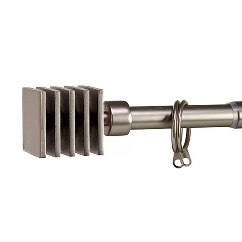 Curtain Bar Extendable Squared Silver Iron 4,5...