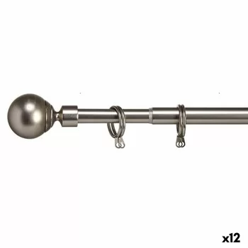Curtain Bar Extendable Ball Silver Iron 5 x 126 x 5 cm...