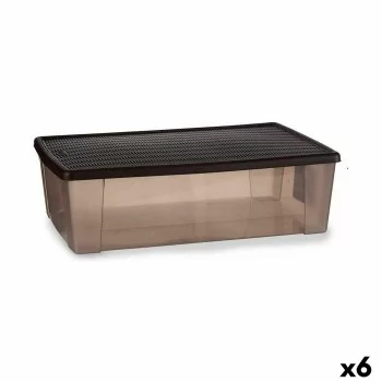 Storage Box with Lid Stefanplast Elegance Brown Plastic...