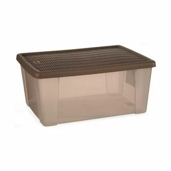 Storage Box with Lid Stefanplast Elegance Brown Plastic... 2